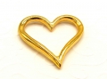 Anhänger, Metallanhänger, Herz, 28 x 28 mm, vergoldet