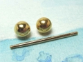 Wechselstab (30 mm) für Ring + 2 Kugeln,  vergoldet