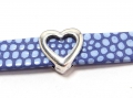 Bild 2 von 20 cm Lederband, Nappaleder, Snake print, 10 mm breit, pastell blau, 20 cm