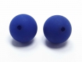 2 Polarisperlen, rund 14 mm, dunkelblau,  matt