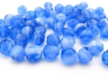 Bild 2 von 20 x Böhmische Glasperlen, Glasschliffperlen, 8 mm, blau -weiß