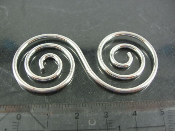 Metallteil, Doppelspirale, 55 mm, silberfarbem, 1 Stück<br />1,00 €
