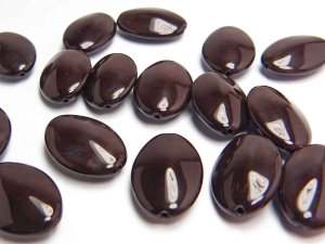 10-x-Bhmische-Glasperlen-oval-21-x-14-mm-dunkelbraun