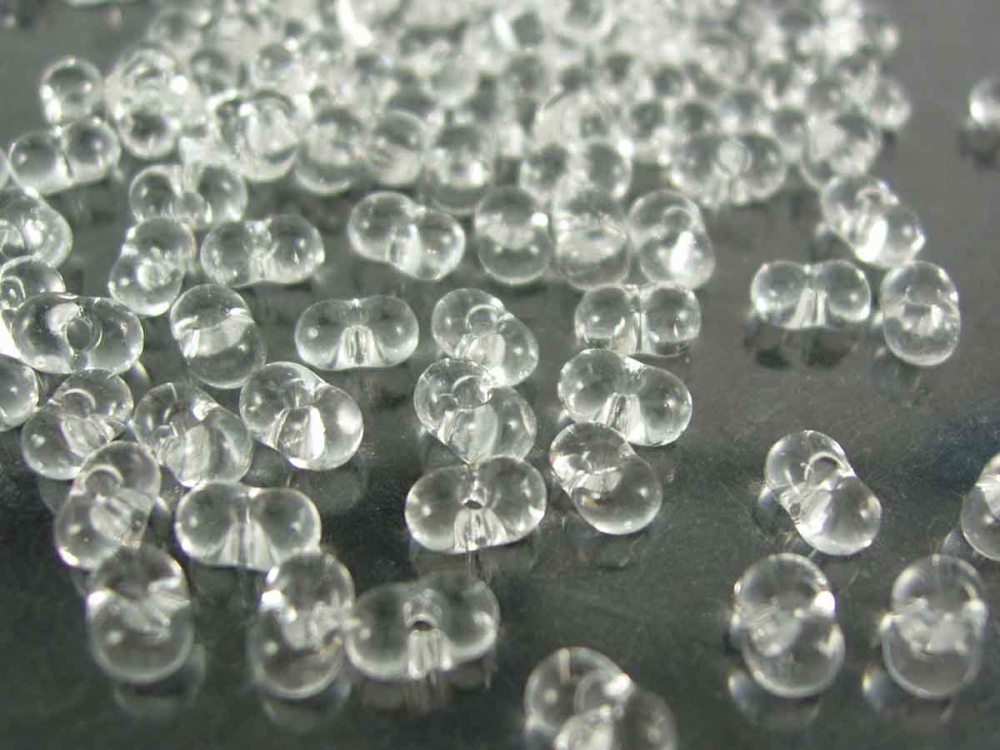 Bild 1 von 20 g Farfalle Perlen, 6,5 x 4 mm, kristall, ca. 180 Stück,