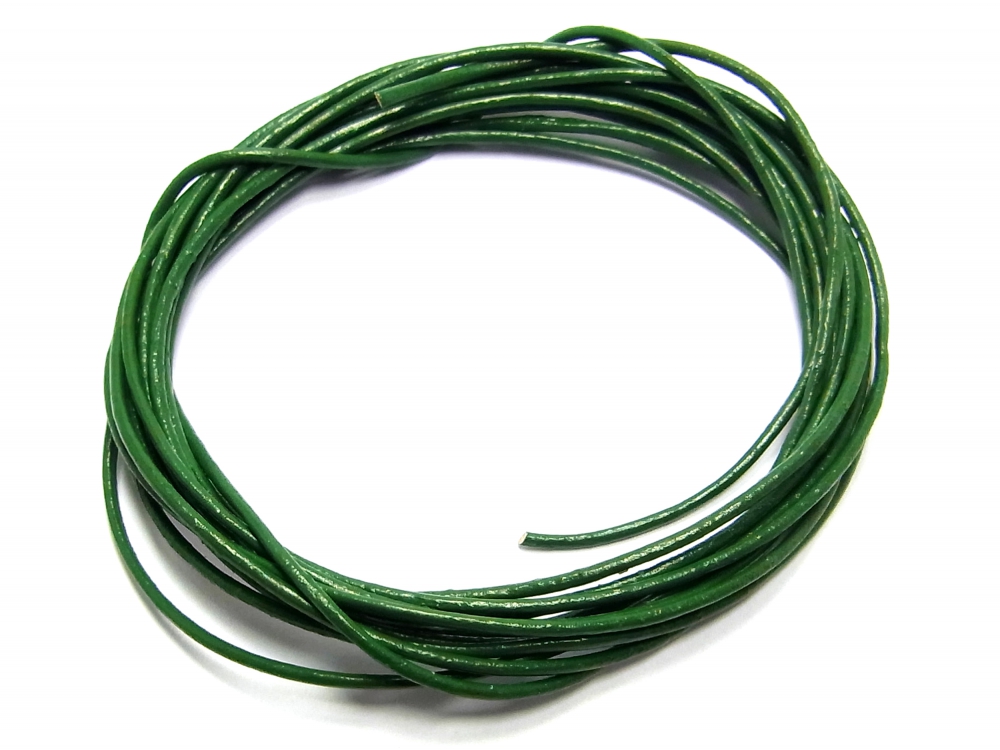 Bild 1 von 1 Meter Lederband, Rundleder, Ø ca. 1 mm, dunkelgrün