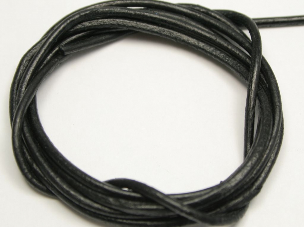 Bild 1 von 1 Meter Lederband, Rundleder, Ø ca. 1 mm, schwarz