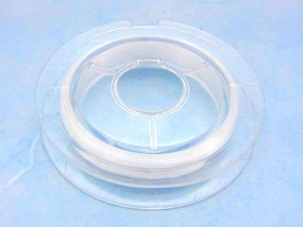 Bild 1 von 20 m Nylonfaden zum Fädeln von Perlen,  Fädelband, Ø 0,26 mm, transparent