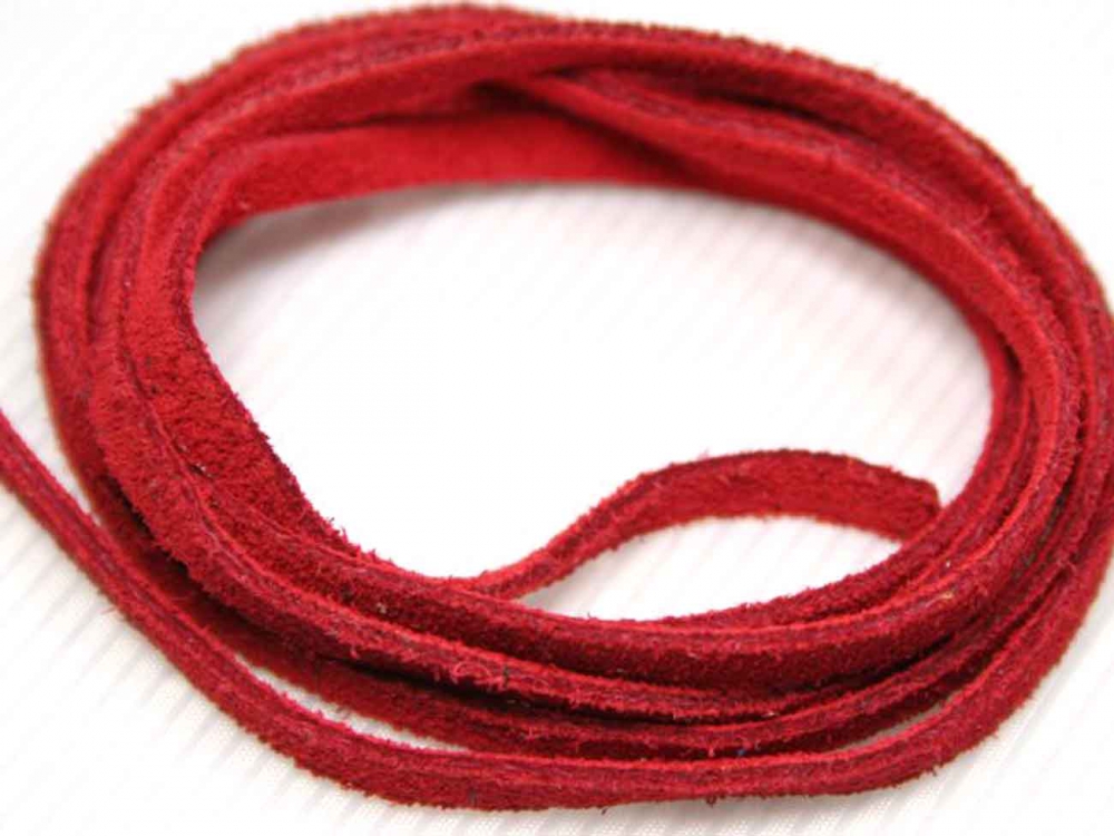 Bild 1 von 1 Meter Wildleder Band, Top Qualität, 4 mm breit, rot