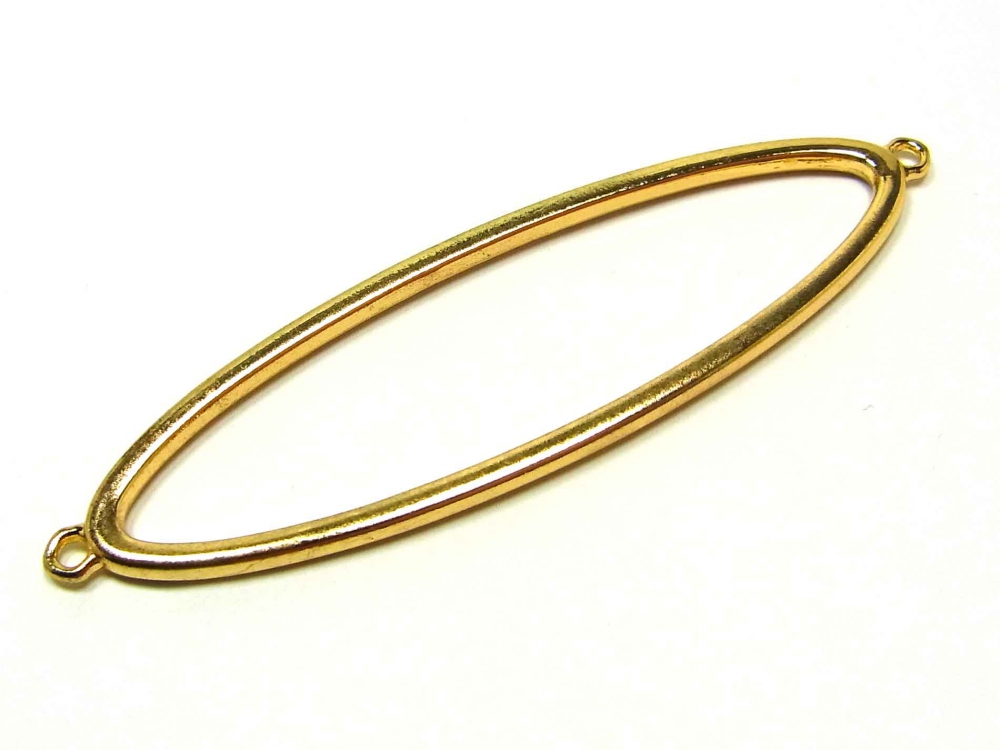 Bild 1 von Schöne Metallperle, Metallanhänger, großes Oval, 70 mm, vergoldet, 1 Stück