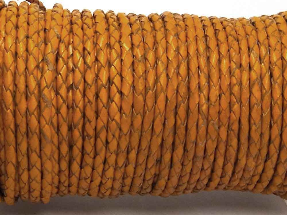 Bild 1 von 1 Meter Geflochtenes Lederband, 3 mm, honig
