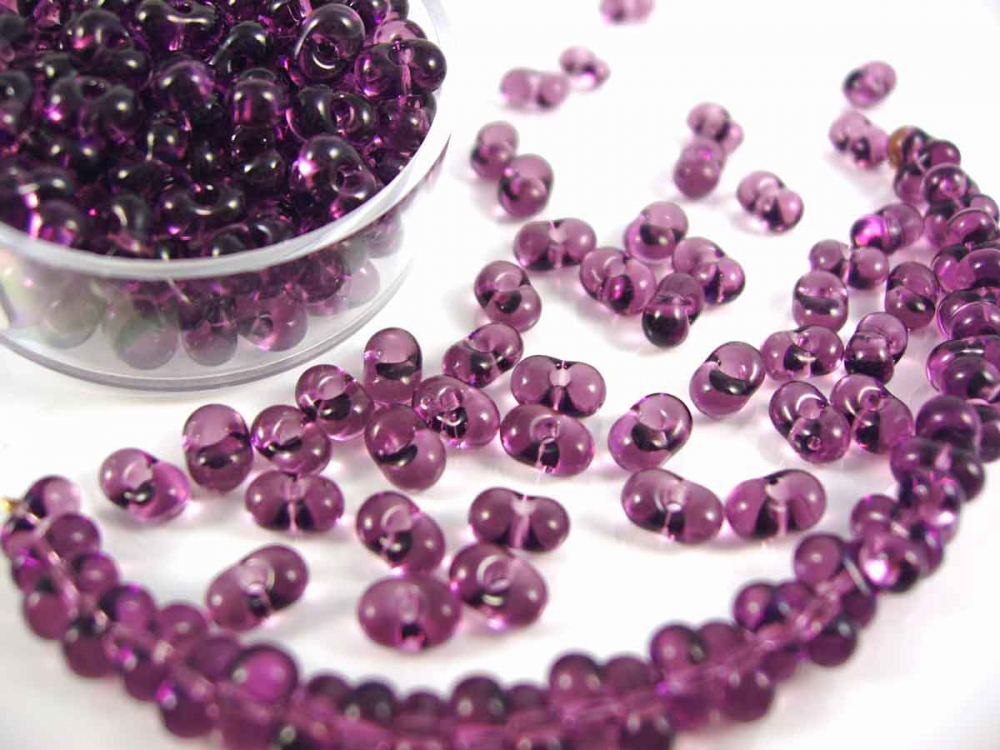 Bild 1 von 20 g Farfalle Perlen, 6,5 x 4 mm, amethyst, ca. 180 Stück