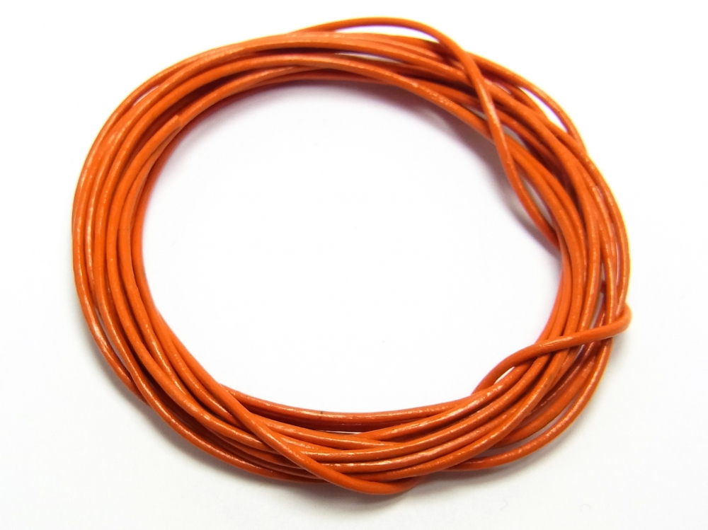 Bild 1 von 1 Meter Lederband, Rundleder, Ø ca. 1 mm, orange
