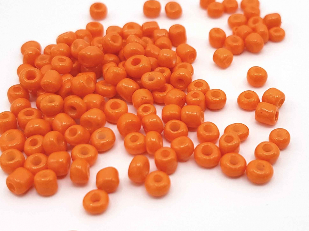Bild 1 von 20 g  Rocailles,  4 mm, Größe 6/0, Farbe: orange