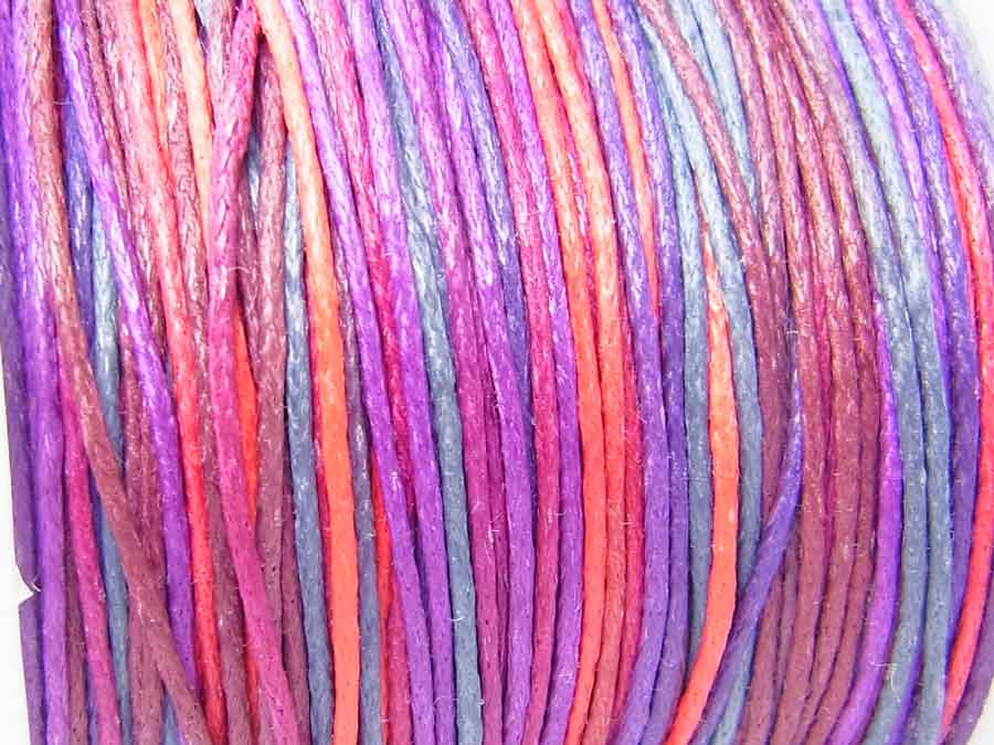 Bild 1 von 5 Meter Baumwollband, gewachst, Ø 1 mm, multicolor purple