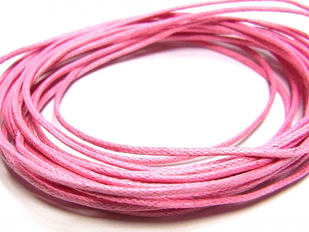 Bild 1 von 10 Meter Gewachstes Baumwollband, Ø 1 mm, rosa