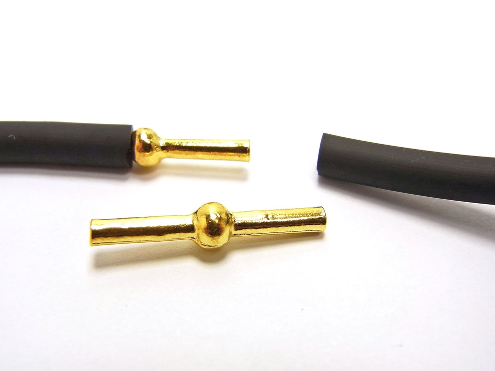Bild 1 von Verbinder, Verschluss für PVC-Schlauch, für 3 mm-Schlauch, goldfarben, 1 Stück
