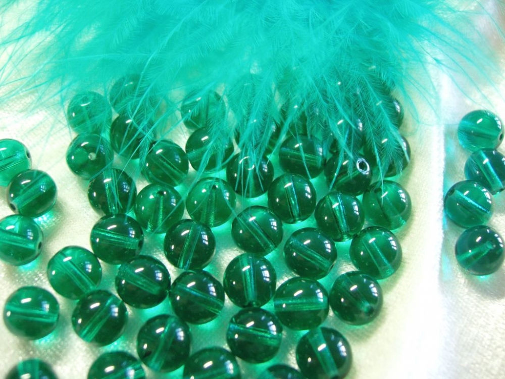 Bild 1 von 20 x Böhmische Glasperlen, Kugel, 8 mm, emerald