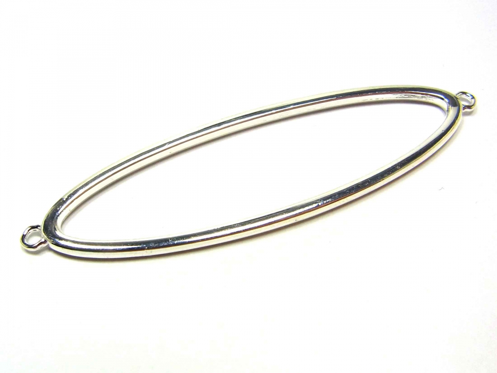 Bild 1 von Schöne Metallperle, Metallanhänger, großes Oval, 70 mm, versilbert, 1 Stück