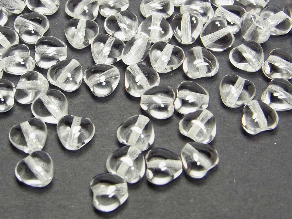 Bild 1 von 100 x Böhmische Glasperlen, Herzen, 6 mm, kristall