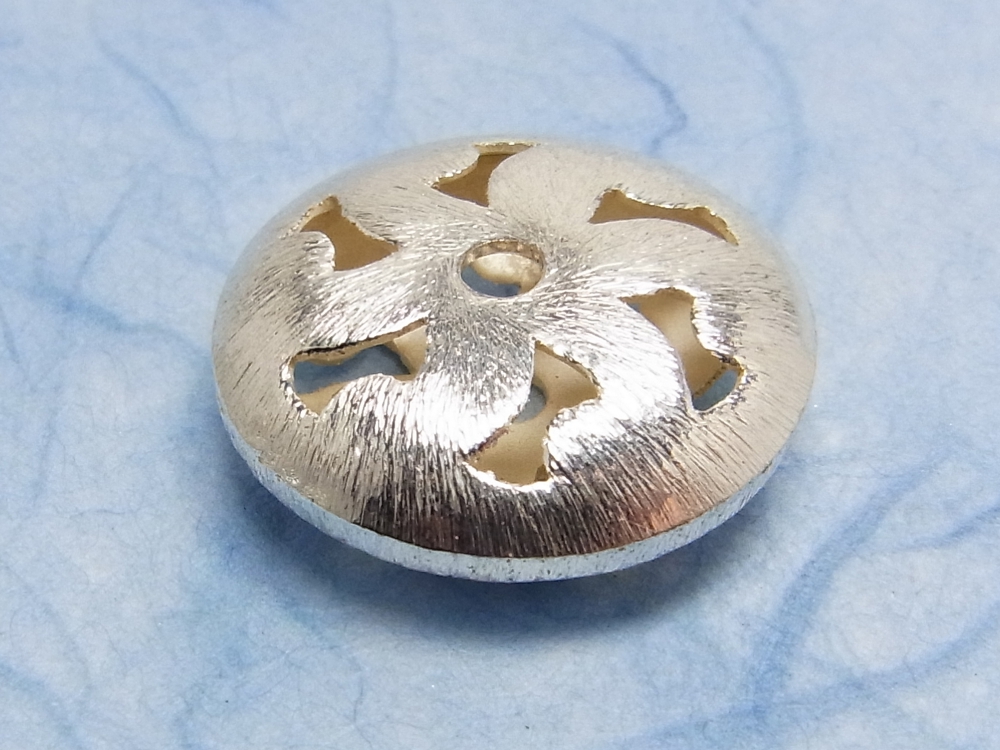 Bild 1 von Kupferperle, Button, mit Durchbruchmuster, 20 mm, 1 Stück
