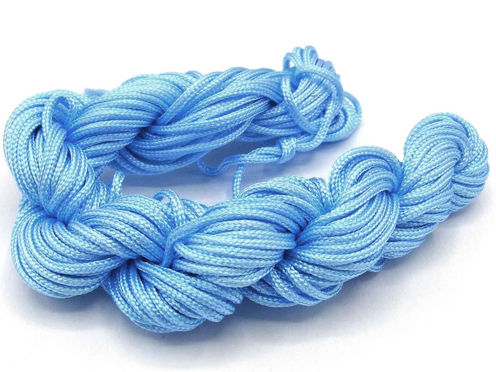 Bild 1 von 10 Meter Makrameeband,  Schmuckband, Ø 2 mm, hellblau