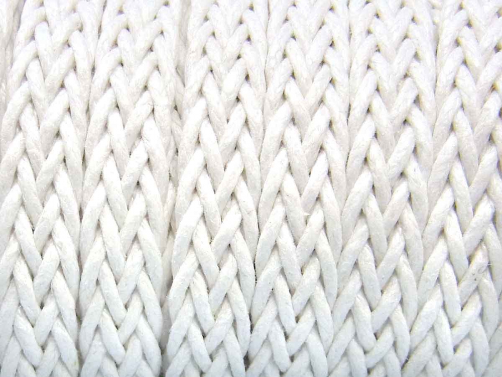Bild 1 von 3 Meter Schmuckband, flaches Baumwollband, geflochten, 8 x 2 mm, weiß