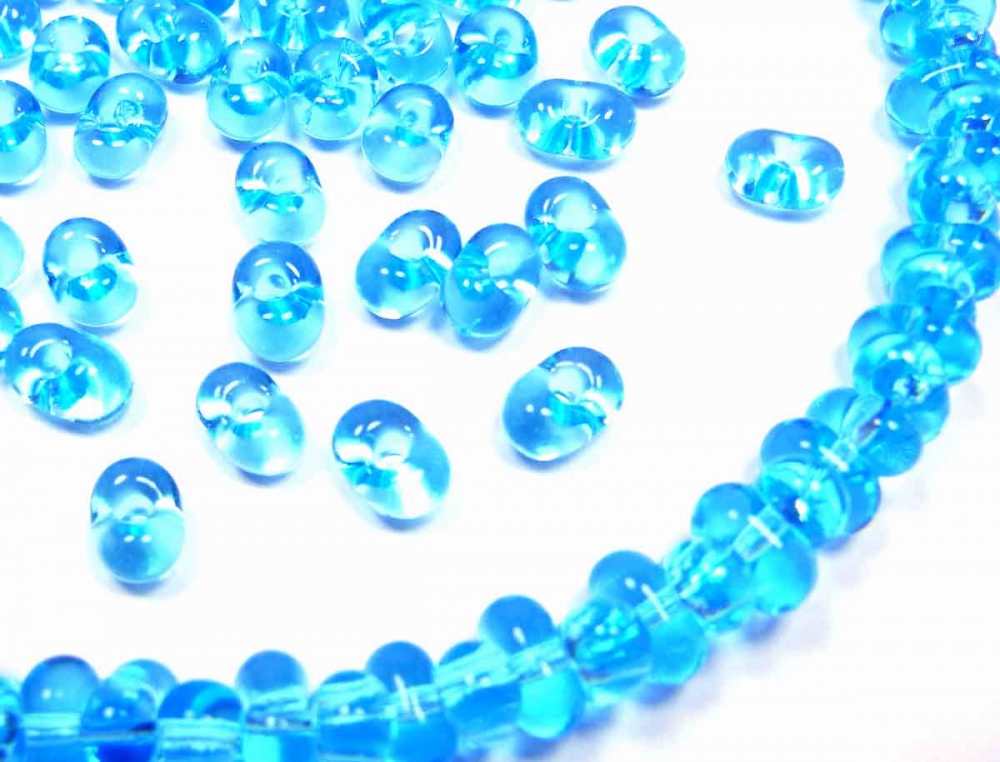 Bild 1 von 20 g Farfalle Perlen, 6,5 x 4 mm, aqua, 180 Stück