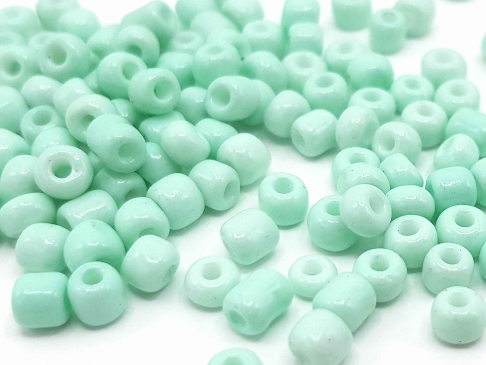 Bild 1 von 20 g  Rocailles,  4 mm, Größe 6/0, Farbe: pastelltürkis