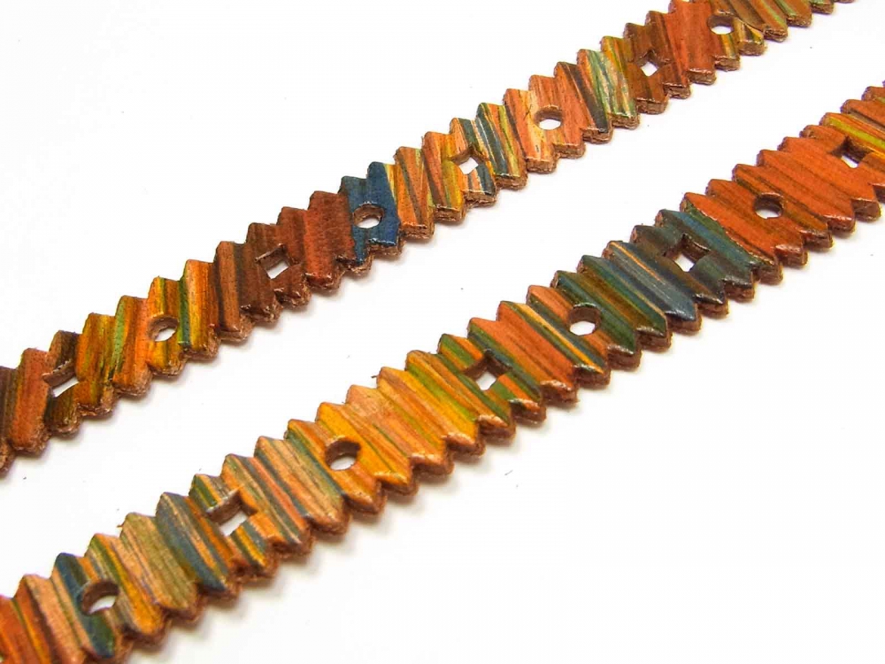 Bild 1 von 20 cm Lederband, 10 mm breit, mit Stanzmuster, multicolor