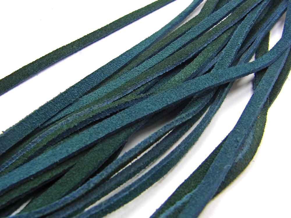 Bild 1 von 1 Meter Wildleder Band, Top Qualität, 4 x 2 mm, zweifarbig blau-grün