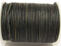 1 Meter Lederband, Rundleder, ca. 2 mm, schwarz vintage