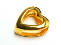 Bild 2 von Metallperle, Schiebeperle, Slider für 10 mm breites Band, vergoldet, Herz