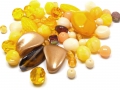 100 g Böhmische Glasperlen, Mix HONEY, gelb-topas-braun
