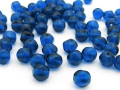 50 x Böhmische Glasperlen, 6 mm, capri blue