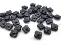 100 x Böhmische Glasperlen, Blume, 9 mm, schwarz