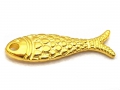 Metall Anhänger, Fisch, 23 x 7 mm, vergoldet