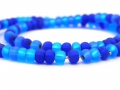 20 g Preciosa  Rocailles,  4,5 mm, blauer Mix, mit Silbereinzug