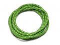 1 Meter Geflochtenes Lederband, 3 mm, grün