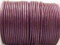 1 Meter Lederband, Rundleder, Ø ca. 2 mm, aubergine metallic