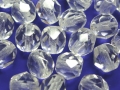 50 x Böhmische Glasperlen, Glasschliffperlen, 6 mm, kristall