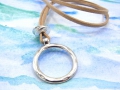 Großer Ring mit Öse für Anhänger,  28 mm, versilbert, 1 Stück