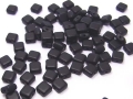 100 x Böhmische Glasperlen, Quadrat, 6 x 6 mm, schwarz, satiniert