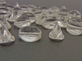30 x Böhmische Glasperlen, oval-dreieckig, 11 x 9 mm, kristall