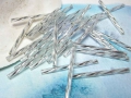 Bild 2 von 50 x Böhmische Glasperlen, Stiftperlen, kristall silber, gedreht, 30 mm