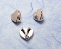 Bild 2 von 3 x Metallperle, Slider, Schiebeperle für 5 mm breites Band, Herz, versilbert