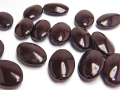 10 x Böhmische Glasperlen, oval, 21 x 14 mm, dunkelbraun