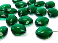 10 x Böhmische Glasperlen, oval 20 mm, emerald