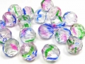 10 x Böhmische  Glasschliffperlen, 12 mm, kristall - rainbow