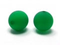 2 Polarisperlen, rund 14 mm, grün,  matt