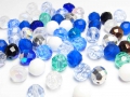 30 x Böhmische Glasschliffperlen, 8 mm, Mischung: BLUEBELLE